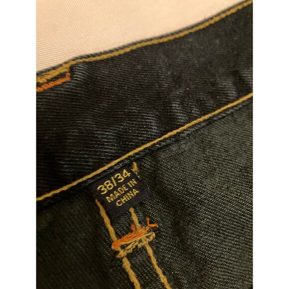 Kani Gold Jeans Mens 38x34 Straight Dark Wash Classic Embroidered Hip Hop - Picture 5 of 13